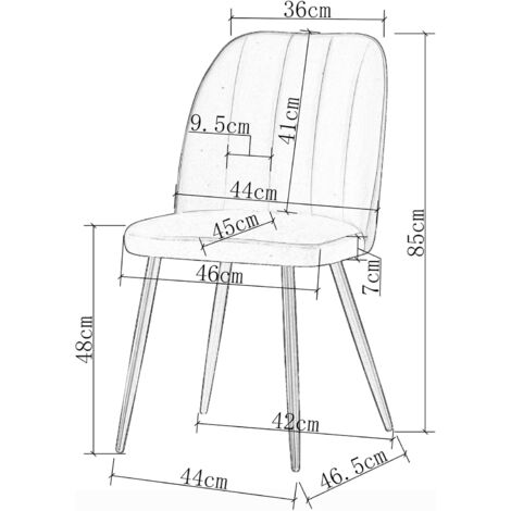 AINPECCA 2X Dining Chairs Padded Seat Metal Leg Kitchen Chair Home Office Room Orange
