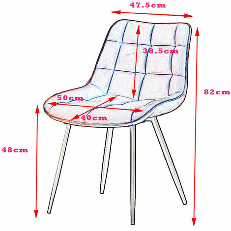 AINPECCA Set of 2 Dining Chairs Velvet Soft Padded Seat Metal Leg Kitchen Office  - Orange