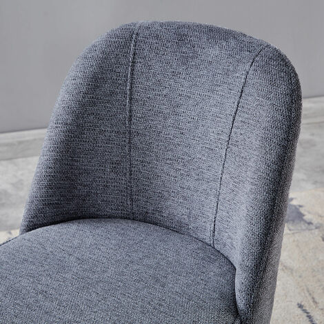 Set of 2 Dinning Chairs with High-Resilience Spring Cushion with Metal Legs,GREY