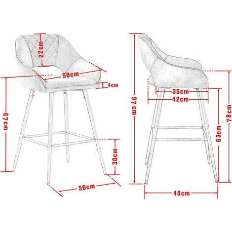 AINPECCA Bar Stools 1X PU Leather Black Breakfast Dining Bar Stools Fixed Height Bar Chairs with Metal Frame and Footrest for Breakfast Bar, Counter, Kitchen and Home