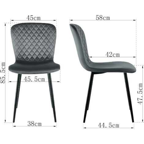AINPECCA Dining Chairs Set of 4 Velvet Dining Chairs Modern Office Chair with Backrest and Metal Legs for Kitchen Living Room (Orange)