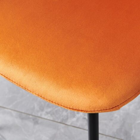 AINPECCA Dining Chairs Set of 4 Velvet Dining Chairs Modern Office Chair with Backrest and Metal Legs for Kitchen Living Room (Orange)