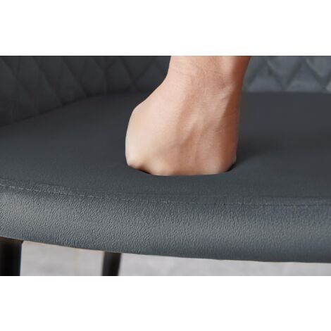 AINPECCA Velvet Dining Chair with Arms and Backrest Kitchen Dining Chair Living Room Chair Chair for Bedroom (Grey, 2)