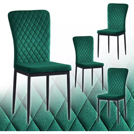 Set of 6 Velvet Dining Chairs High Back Kitchen Counter chairs home & restaurants& Lounge Leisure&Living Room(Green,4pcs)