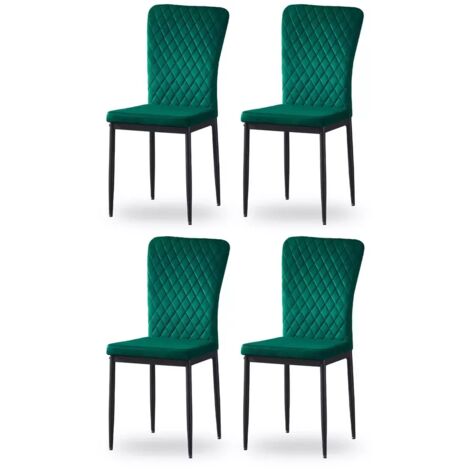 Set of 4 Velvet Dining Chairs High Back Kitchen Counter chairs home & restaurants & Lounge Leisure & Living Room & Office（Green,4pcs）