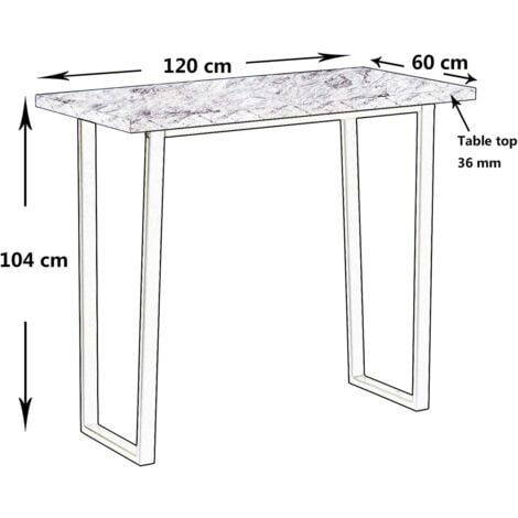 AINPECCA Grey Breakfast Bar Table Metal Leg Kitchen Dining Room Industrial Furniture UK