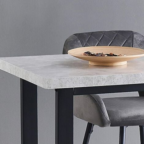 AINPECCA Grey Breakfast Bar Table Metal Leg Kitchen Dining Room Industrial Furniture UK