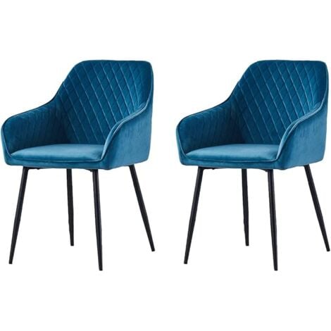 AINPECCA Set of 2 Velvet Dining Chairs Teal Upholstered Seat with Metal Legs Living Room(Teal,2)