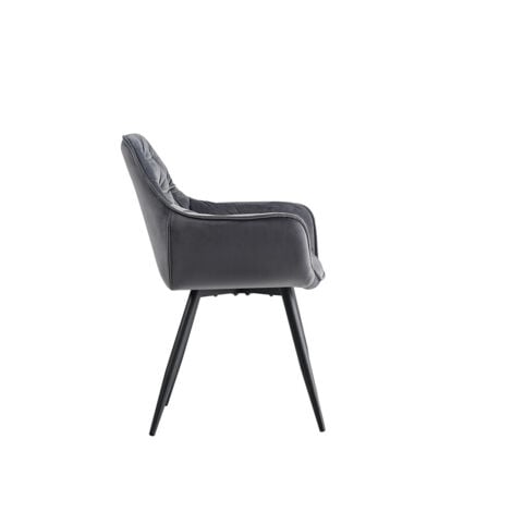 AINPECCA Dining Chairs Velvet Padded Seat Metal Legs Kitchen Chair Home Office(Grey,2PCS)