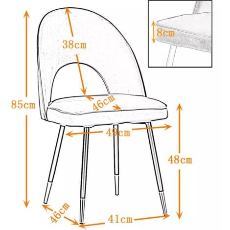 AINPECCA Set Of 2 Dining Chairs Black Velvet Seat Metal Legs Kitchen Lounge Living Room Chair Home,2PCS BLACK