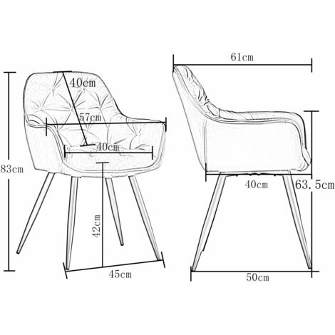 AINPECCA 4X Dining Chairs Velvet Armchair Stylish Tub Chairs with Metal Legs Upholstered Seat for Living Room/Kitchen/Counter Lounge Rose