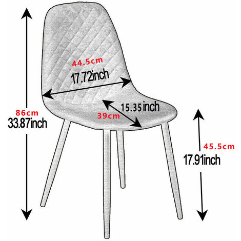 AINPECCA 2X Orange Dining Chairs Velvet Padded Seat Metal Legs Kitchen Home Office UK