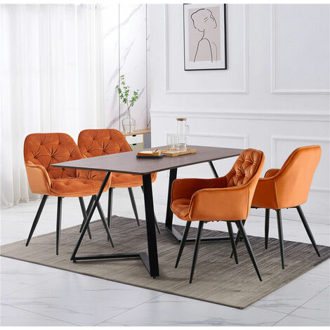 UK 150CM Retro industrial design dining table and 4 chairs set wood table top metal chair leg,org