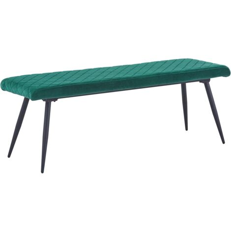 AINPECCA Dining Bench Vintage Dinner Lounge Stool with Metal legs Dining Room Hall Bench Doorway Dinner Long Bench Green Velvet 129cm Length
