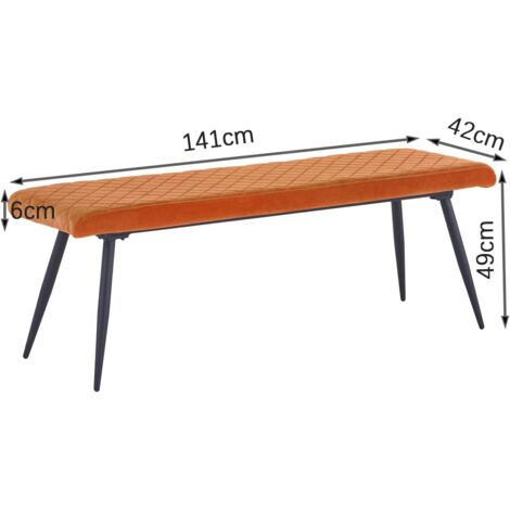 AINPECCA Dining Bench Vintage Dinner Lounge Stool with Metal legs Dining Room Hall Bench Doorway Dinner Long Bench Green Velvet 129cm Length