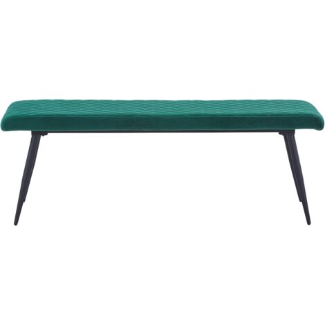 AINPECCA Dining Bench Vintage Dinner Lounge Stool with Metal legs Dining Room Hall Bench Doorway Dinner Long Bench Green Velvet 129cm Length