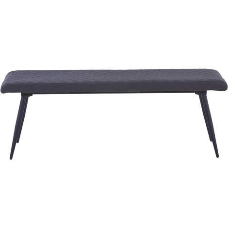 AINPECCA Dining Bench Vintage Dinner Lounge Stool with Metal legs Dining Room Hall Bench Doorway Dinner Long Bench Dark Grey PU Leather 129cm Length