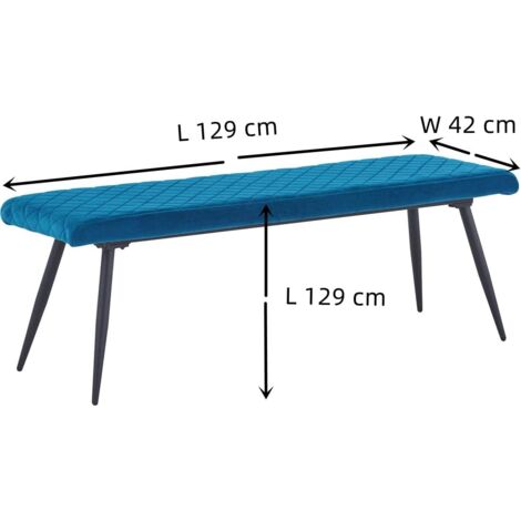 AINPECCA Dining Bench Vintage Dinner Lounge Stool with Metal legs Dining Room Hall Bench Doorway Dinner Long Bench Dark Grey PU Leather 129cm Length