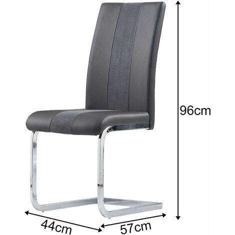 AINPECCA 4PCS GREY Dining Chairs Dining Room Office PU Leather and Velvet Padded Seat chairs New styel-only 4 chairs