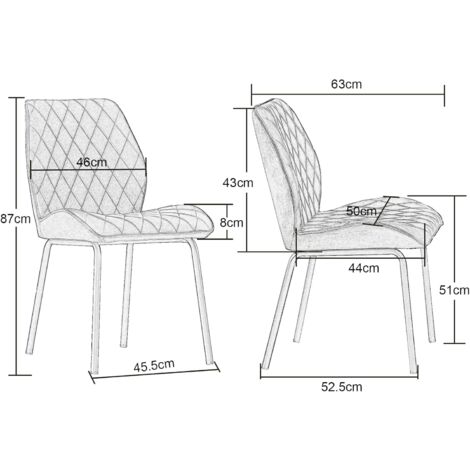 AINPECCA Velvet Dining Chairs Set of 2- Upholstered Armless Side Chairs with Thick Cushion Seat, Black Legs for Living Room, Dining Room Orange