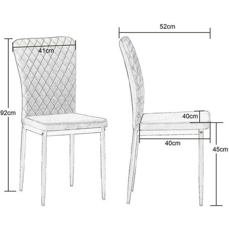 AINPECCA Set of 4 Dining Chairs High Back Suede Office Kitchen Chair Living Home-Brown
