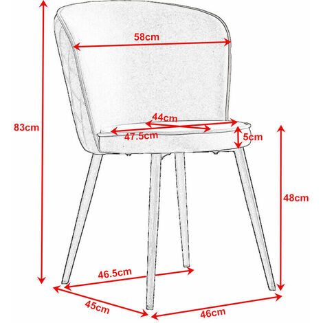 AINPECCA 2X Dining Chairs Velvet Padded Seat Metal Legs Kitchen Home Office UK Blue