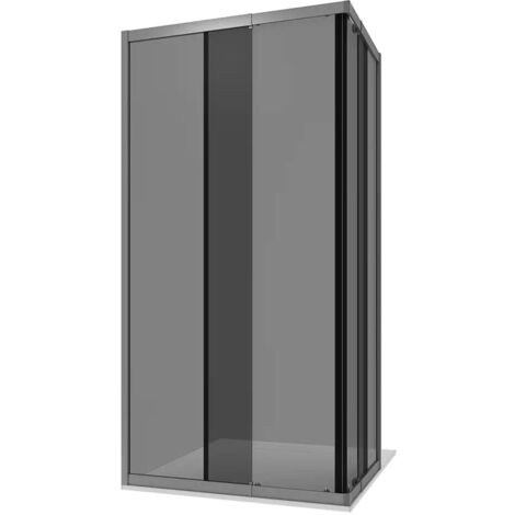 Box Doccia Estensibile 70-90x100-120 cm con Profili in Alluminio Anodizzato Vetro 6mm Fumè con Trattamento Anticalcare h190 - Reversibile Mod. Nuuk (1/5)
