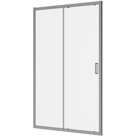 Porta Doccia per Nicchia Scorrevole 120 cm Profili in Alluminio Cromato Vetro 6mm Opaco Regolabile 117-121cm h190 - Reversibile Mod. Sicily