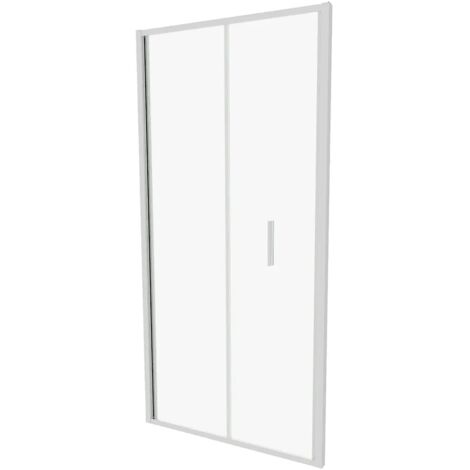 Porta Doccia 80cm con Apertura a Libro Profili Slim in Alluminio Cromati Vetro 6mm Trasparente h190 Mod. Portofino (1/5)