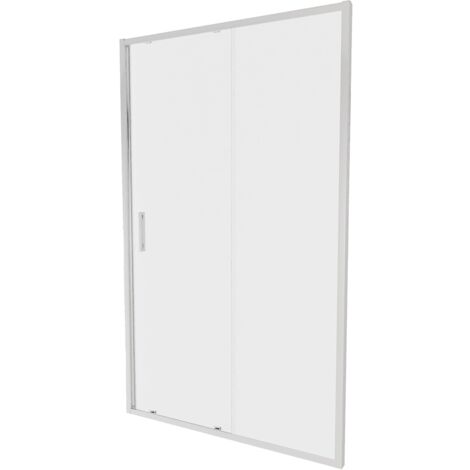 Porta Doccia per Nicchia 120cm Profili Slim in Alluminio Cromato Vetro 6mm Opaco Regolabile 117-121cm h190 - Reversibile Mod. Portofino