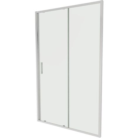 Porta Doccia per Nicchia 150cm Profili Slim in Alluminio Cromato Vetro 6mm Trasparente Regolabile 147-151cm h190 - Reversibile Mod. Portofino