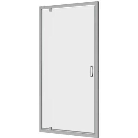 Porta Doccia per Nicchia 80 cm Apertura a Battente Profili in Alluminio Cromati Vetro 6mm Trasparente Regolabile 77-81 cm h190 - Reversibile Mod. Apulia
