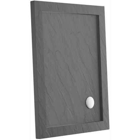 Piatto Doccia Rettangolare 70x100cm Effetto Pietra Nero in Acrilico Altezza 4cm Mod. Petra