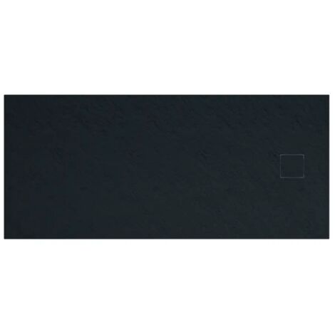 Piatto Doccia Rettangolare 90x160 cm in SMC Colore Nero Effetto Pietra Tagliabile e Antiscivolo Altezza 2,6cm Mod. Samos