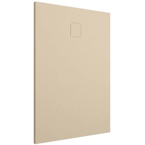 Piatto Doccia Rettangolare 80x90 cm in SMC Colore Avorio Effetto Pietra Tagliabile e Antiscivolo Altezza 2,6cm Mod. Samos