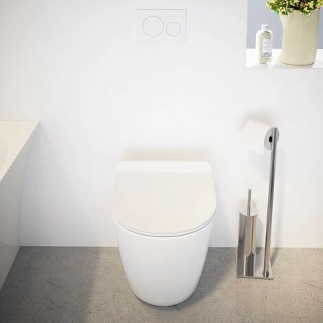 Vaso Filomuro Tornado Silent Flush in Ceramica Bianco Lucido con Sedile Soft-close Mod. Sydney