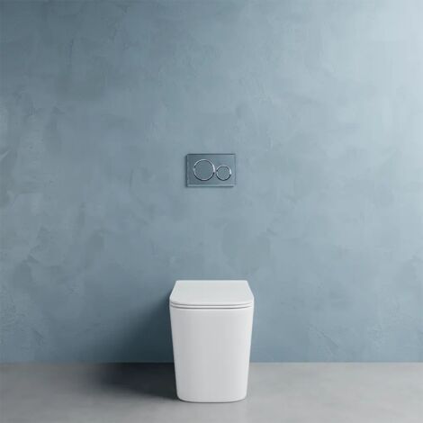 Vaso Filomuro Rimless in Ceramica Bianco Lucido con Sedile Soft-close Mod. Londra