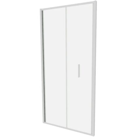 Porta Doccia 80cm con Apertura a Libro Profili Slim in Alluminio Cromati Vetro 6mm Opaco h190 Mod. Portofino (1/5)