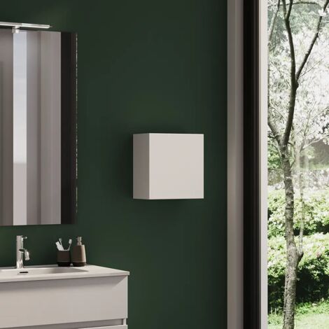 Pensile Bagno Sospeso 35x35 cm Bianco Effetto Legno Reversibile Mod. Yili