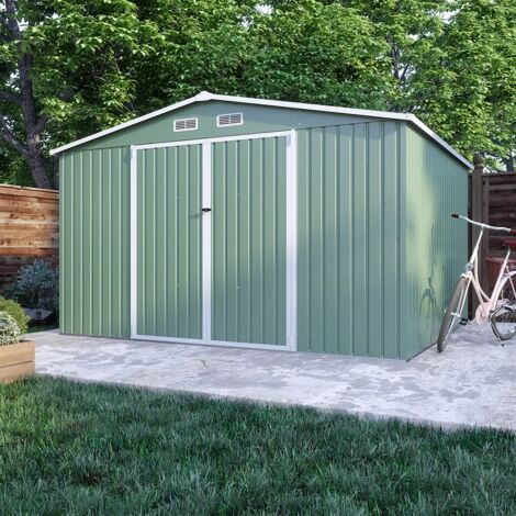Casetta da giardino in acciaio zincato verde 3,21x2,77xh2,17 m - 131kg - 8,9 metri quadri