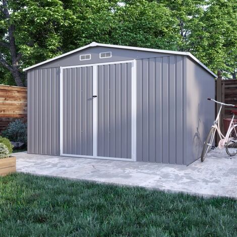 Casetta da giardino in acciaio zincato grigio 3,21x2,77xh2,17 m - 131kg - 8,9 metri quadri