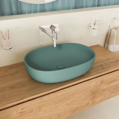 Lavabo da Appoggio Ovale 60x43x14,5 cm Carta da Zucchero Opaco