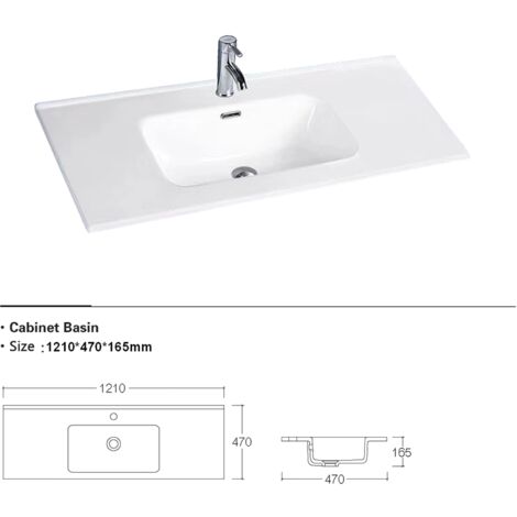 Lavabo da Incasso 120 cm in Ceramica Bianca Mod. Civit (1/2)