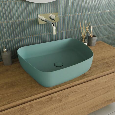 Lavabo da Appoggio Tondo 55,5x44x14 Carta da Zucchero Opaco Mod. Persico (1/5)