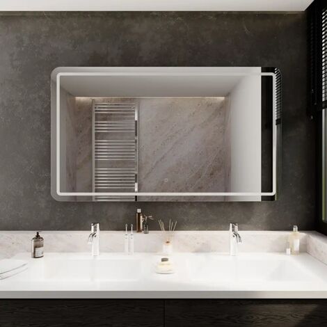 Mobile Bagno Specchio Colonna Bagno A Terra 136cm Con Due Ante Rovere Grigio Mod. Sila Armadio Bagno Con Specchio