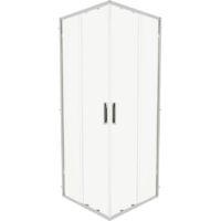 Box Doccia Scorrevole 75x75cm con Profili Slim in Alluminio Cromati Vetro 6mm Trasparente h190 - Reversibile Mod. Portofino
