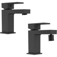 Set Miscelatori con Lavabo e Bidet senza Scarico in Ottone Nero Opaco Mod. Grace