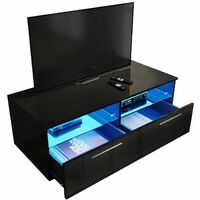 Modern TV stand cabinet TV unit High Gloss Doors Storage Drawer With Led Lights
