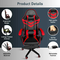 Racing Gaming Chair Computer Desk Office Chairs Recliner Swivel With Footrest