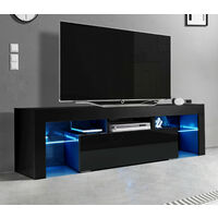 Modern TV Unit Cabinet TV Stand Sideboards High Gloss Doors With LED Light 130cm